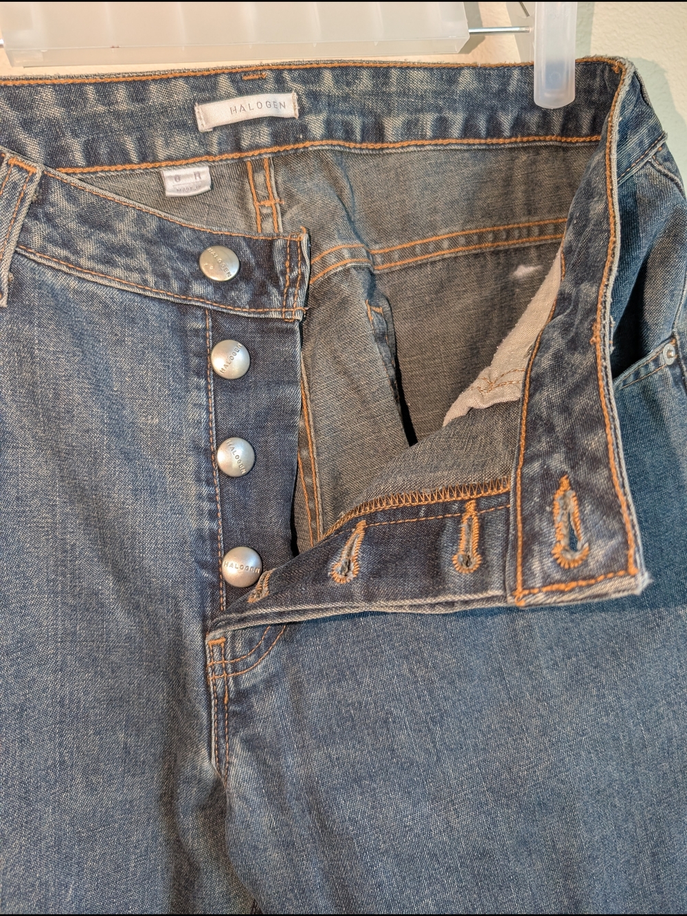 Halogen Straight-Leg Jeans in Faded Blue Women's Size 8 - Picture 5 of 7